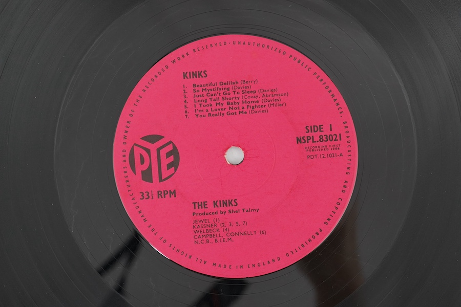 Three Kinks LP record albums; Kinks on Pye NSPL.83021, The Kink Kontroversy on NPL.18131, Arthur on Pye NSPL 18317 with insert. Condition - fair